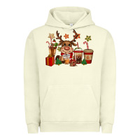 Pigment Pistachio reindeer coffe cups christmas Urban Hoodie - CowGirlArtShop
