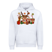 White reindeer coffe cups christmas Urban Hoodie - CowGirlArtShop