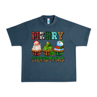 Midnight Navy merry christmas with cupcakes Urban Heavy Tee - AdoDesignShop