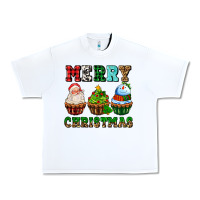 White merry christmas with cupcakes Urban Heavy Tee - AdoDesignShop
