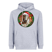 Heather Grey Boer Goat Christmas Heavyweight Hoodie - LillyAllenDesigns