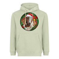 Matcha Boer Goat Christmas Heavyweight Hoodie - LillyAllenDesigns