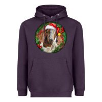 Plum Boer Goat Christmas Heavyweight Hoodie - LillyAllenDesigns