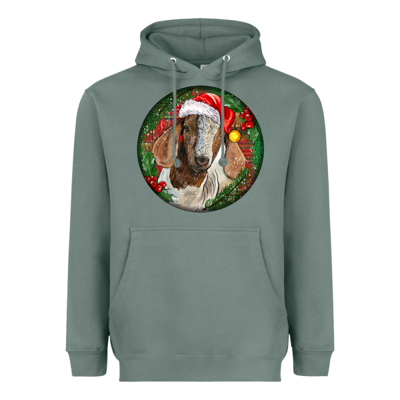 Boer Goat Christmas Heavyweight Hoodie by LillyAllenDesigns | Teevron