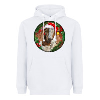 White Boer Goat Christmas Heavyweight Hoodie - LillyAllenDesigns