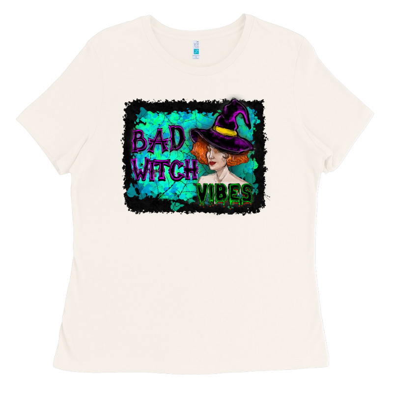 Halloween Bad Witch Vibes Watercolor Ladies Tee by RanaPortraitStore | Teevron
