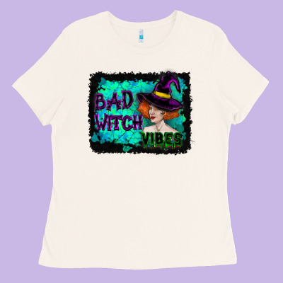 Ladies Tee Halloween Bad Witch Vibes Watercolor