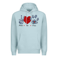 Blue Mist Peace Love Paws Premium Hoodie - Bettercallsaul
