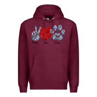 Burgundy Peace Love Paws Premium Hoodie - Bettercallsaul
