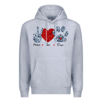 Heather Grey Peace Love Paws Premium Hoodie - Bettercallsaul