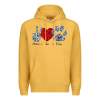 Mustard Peace Love Paws Premium Hoodie - Bettercallsaul