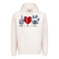 Pale Pink Peace Love Paws Premium Hoodie - Bettercallsaul