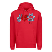 Red Peace Love Paws Premium Hoodie - Bettercallsaul