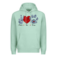 Seafoam Peace Love Paws Premium Hoodie - Bettercallsaul