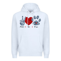 White Peace Love Paws Premium Hoodie - Bettercallsaul
