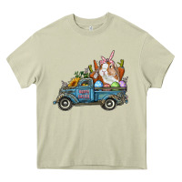 Mossy Happy Easter Truck with Bunny Eggs And Carrot Heavy Core Tee - RanaPortraitStore