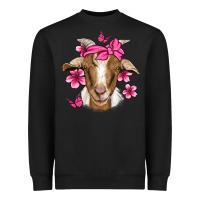 Black pink floral bandana goat Heavyweight Sweatshirt - Jasminsmagicworld