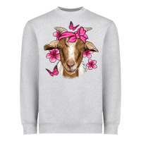 Heather Grey pink floral bandana goat Heavyweight Sweatshirt - Jasminsmagicworld