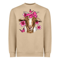 Mushroom pink floral bandana goat Heavyweight Sweatshirt - Jasminsmagicworld