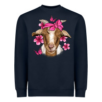 Navy pink floral bandana goat Heavyweight Sweatshirt - Jasminsmagicworld