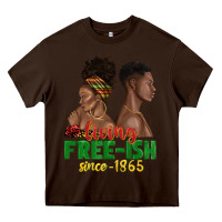 Living Free Ish Since 1865 With Afro Black Woman A Heavy Core Tee | Teevron
