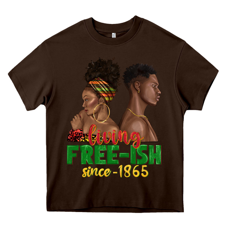 Living Free Ish Since 1865 With Afro Black Woman A Heavy Core Tee by texasbilliewilder | Teevron