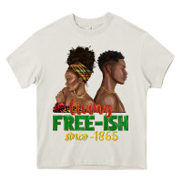 Cream living free ish since 1865 with afro black woman a Heavy Core Tee - texasbilliewilder