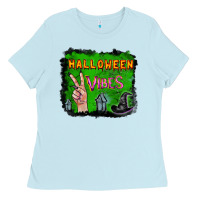 Watercolor Halloween Vibes Ladies Tee | Teevron