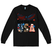Black Western God Bless The USA Long Sleeve Tee - LillyAllenDesigns