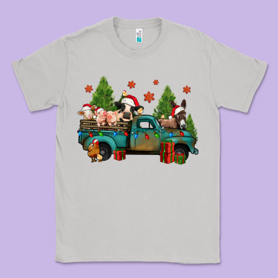 Christmas Farm Animals Truck Classic Tee Designed By Jasminsmagicworld
