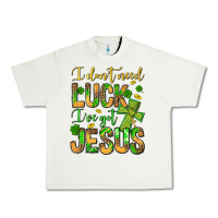 Pistachio I don't need luck I've got Jesus Urban Heavy Tee - Jasminsmagicworld