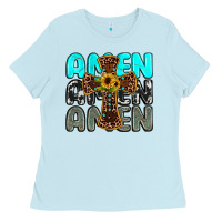 Baby Blue amen Ladies Tee - JahusDesignShop