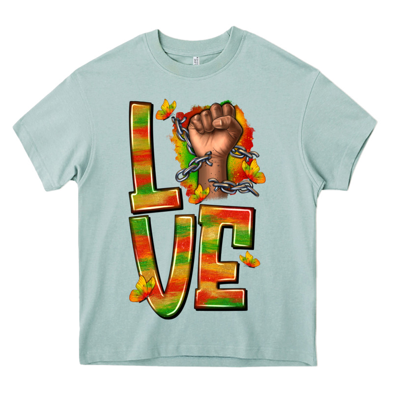 Love Juneteenth With Fist Heavy Core Tee by texasbilliewilder | Teevron