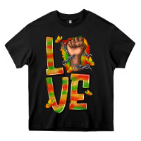 Black love juneteenth with fist Heavy Core Tee - texasbilliewilder