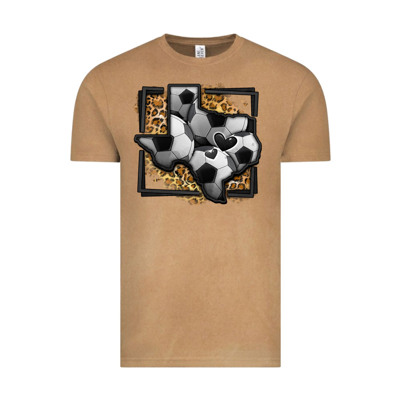 Leopard Soccer Texas Map Vintage Tee by Jasminsmagicworld | Teevron