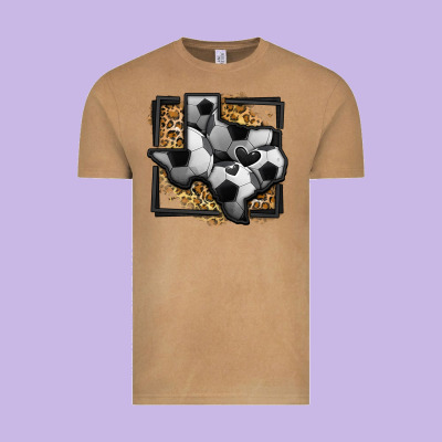 Leopard Soccer Texas Map Vintage Tee Designed By Jasminsmagicworld