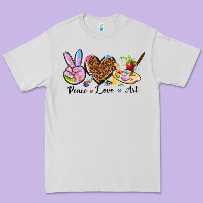 Peace Love Art Premium Tee Designed By Texasbilliewilder