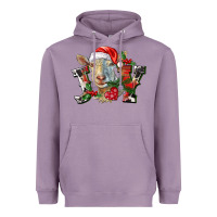 Lavender Joy Christmas Goat Heavyweight Hoodie - LillyAllenDesigns