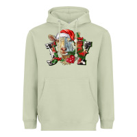 Matcha Joy Christmas Goat Heavyweight Hoodie - LillyAllenDesigns
