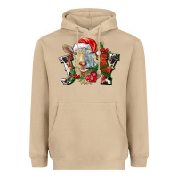 Mushroom Joy Christmas Goat Heavyweight Hoodie - LillyAllenDesigns