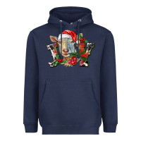 Navy Joy Christmas Goat Heavyweight Hoodie - LillyAllenDesigns