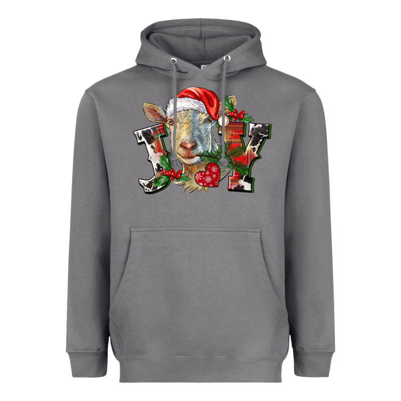 Joy Christmas Goat Heavyweight Hoodie by LillyAllenDesigns | Teevron