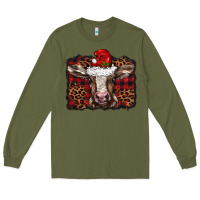 Army Green Christmas background baby calf Long Sleeve Tee - BarkalooDesign