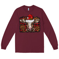 Burgundy Christmas background baby calf Long Sleeve Tee - BarkalooDesign