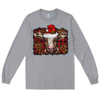 Heather Grey Christmas background baby calf Long Sleeve Tee - BarkalooDesign