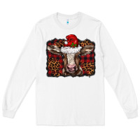 White Christmas background baby calf Long Sleeve Tee - BarkalooDesign
