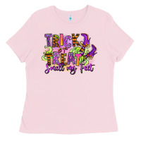 Bubblegum Pink Trick or treat smell my feet Ladies Tee - RanaPortraitStore