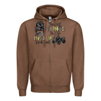 Chestnut the best things in life mess up your hair Zipper Hoodie - MaliasSmallBusiness