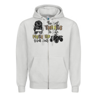 Dove Grey the best things in life mess up your hair Zipper Hoodie - MaliasSmallBusiness
