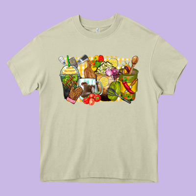 Lunch Lady Coffee Cups Heavy Core Tee Designed By Zillion Design Studio